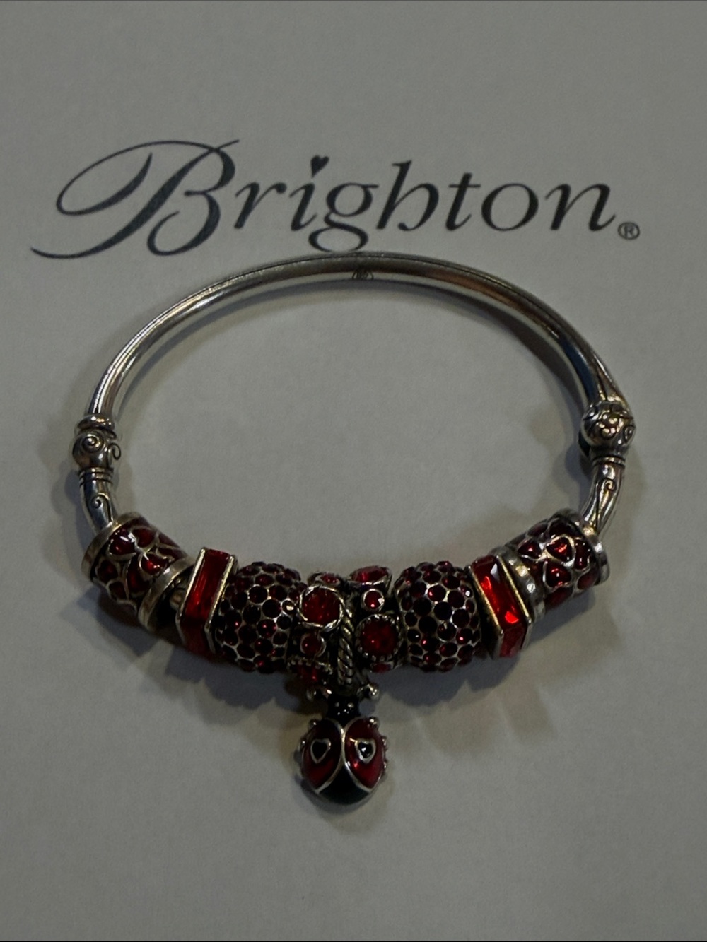 🆕🐞BRIGHTON Silver Charms Bangle Bracelet! Great gift idea ❤️